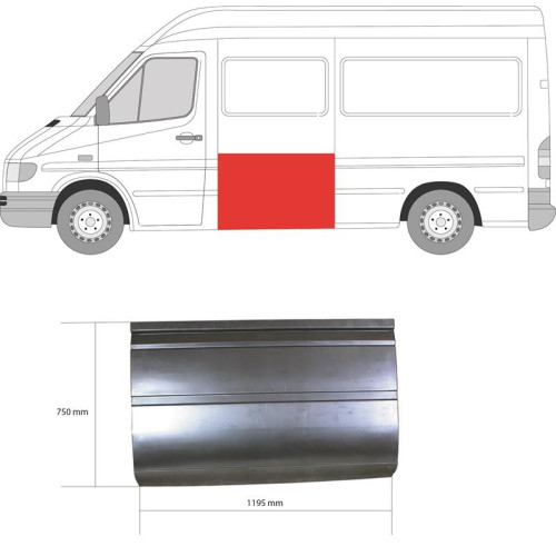 Ремчастина бока ліва MERCEDES SPRINTER 95-00 Ремчастина бока ліва MERCEDES SPRINTER 95-00