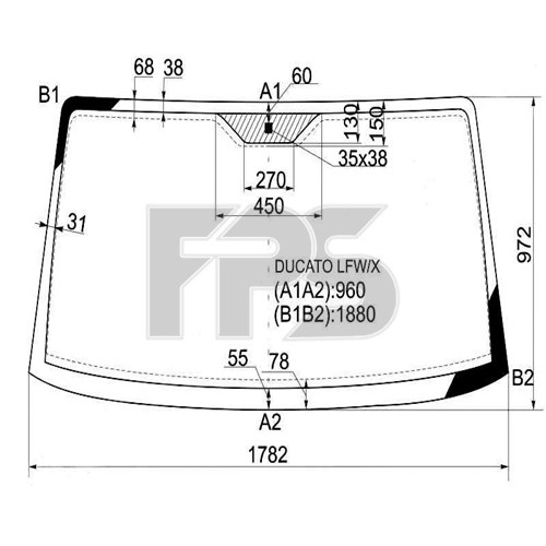 Скло вітрове CITROEN JUMPER 94-01 Скло вітрове CITROEN JUMPER 94-01