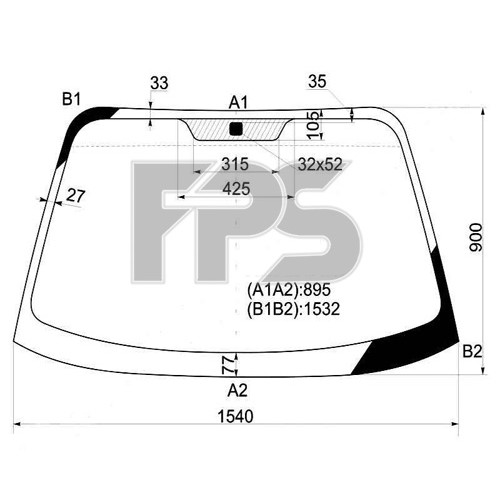 Скло вітрове HYUNDAI SANTA FE I 01-06 Скло вітрове HYUNDAI SANTA FE I 01-06